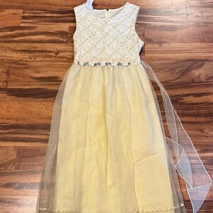 Bonnie Jean Yellow and Gold Formal Kids Dress